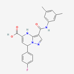 molecular formula C22H19FN4O3 B11200155 3-[(3,5-Dimethylphenyl)carbamoyl]-7-(4-fluorophenyl)-4,7-dihydropyrazolo[1,5-a]pyrimidine-5-carboxylic acid 