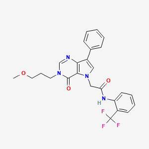 2-[3-(3-Methoxypropyl)-4-oxo-7-phenyl-3H,4H,5H-pyrrolo[3,2-D]pyrimidin-5-YL]-N-[2-(trifluoromethyl)phenyl]acetamide