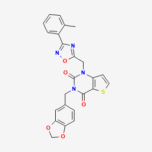 3-(benzo[d][1,3]dioxol-5-ylmethyl)-1-((3-(o-tolyl)-1,2,4-oxadiazol-5-yl)methyl)thieno[3,2-d]pyrimidine-2,4(1H,3H)-dione