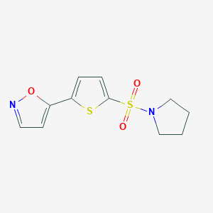 molecular formula C11H12N2O3S2 B11200199 5-[5-(Pyrrolidin-1-ylsulfonyl)thiophen-2-yl]-1,2-oxazole 