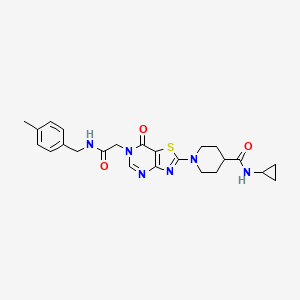 N-cyclopropyl-1-(6-{2-[(4-methylbenzyl)amino]-2-oxoethyl}-7-oxo-6,7-dihydro[1,3]thiazolo[4,5-d]pyrimidin-2-yl)piperidine-4-carboxamide