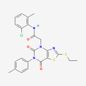 N-(3-chloro-4-methylphenyl)-2-{[4-(4-methoxyphenyl)-7,8-dimethyl-3H-1,5-benzodiazepin-2-yl]thio}acetamide