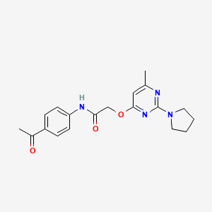 N-(4-acetylphenyl)-2-{[6-methyl-2-(pyrrolidin-1-yl)pyrimidin-4-yl]oxy}acetamide