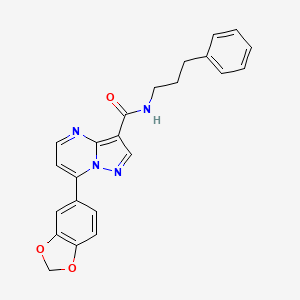 7-(1,3-benzodioxol-5-yl)-N-(3-phenylpropyl)pyrazolo[1,5-a]pyrimidine-3-carboxamide