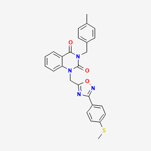 3-(4-methylbenzyl)-1-((3-(4-(methylthio)phenyl)-1,2,4-oxadiazol-5-yl)methyl)quinazoline-2,4(1H,3H)-dione