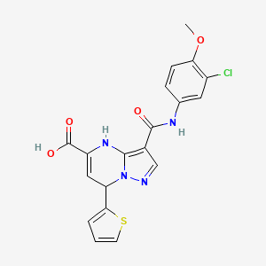 3-[(3-Chloro-4-methoxyphenyl)carbamoyl]-7-(thiophen-2-yl)-4,7-dihydropyrazolo[1,5-a]pyrimidine-5-carboxylic acid