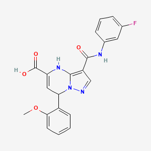 3-[(3-Fluorophenyl)carbamoyl]-7-(2-methoxyphenyl)-4,7-dihydropyrazolo[1,5-a]pyrimidine-5-carboxylic acid