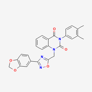 1-((3-(benzo[d][1,3]dioxol-5-yl)-1,2,4-oxadiazol-5-yl)methyl)-3-(3,4-dimethylphenyl)quinazoline-2,4(1H,3H)-dione