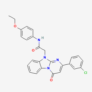 2-[2-(3-chlorophenyl)-4-oxopyrimido[1,2-a]benzimidazol-10(4H)-yl]-N-(4-ethoxyphenyl)acetamide