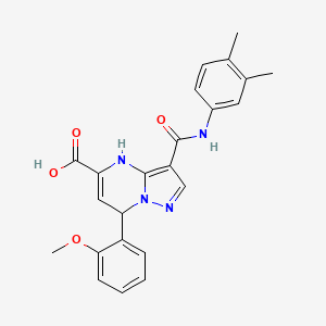 3-[(3,4-Dimethylphenyl)carbamoyl]-7-(2-methoxyphenyl)-4,7-dihydropyrazolo[1,5-a]pyrimidine-5-carboxylic acid