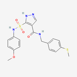 5-(N-(4-methoxyphenyl)sulfamoyl)-N-(4-(methylthio)benzyl)-1H-pyrazole-4-carboxamide