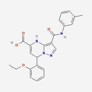 7-(2-Ethoxyphenyl)-3-[(3-methylphenyl)carbamoyl]-4,7-dihydropyrazolo[1,5-a]pyrimidine-5-carboxylic acid