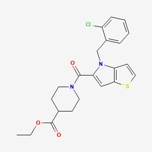 ethyl 1-{[4-(2-chlorobenzyl)-4H-thieno[3,2-b]pyrrol-5-yl]carbonyl}-4-piperidinecarboxylate