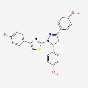 2-[3,5-bis(4-methoxyphenyl)-4,5-dihydro-1H-pyrazol-1-yl]-4-(4-fluorophenyl)-1,3-thiazole