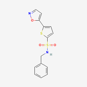 molecular formula C14H12N2O3S2 B11200392 N-benzyl-5-(1,2-oxazol-5-yl)thiophene-2-sulfonamide 