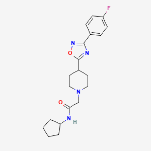 N-cyclopentyl-2-(4-(3-(4-fluorophenyl)-1,2,4-oxadiazol-5-yl)piperidin-1-yl)acetamide