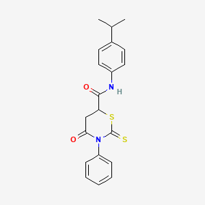 4-oxo-3-phenyl-N-[4-(propan-2-yl)phenyl]-2-thioxo-1,3-thiazinane-6-carboxamide