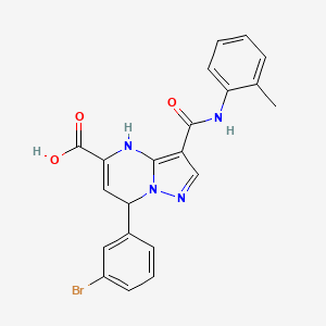 7-(3-Bromophenyl)-3-[(2-methylphenyl)carbamoyl]-4,7-dihydropyrazolo[1,5-a]pyrimidine-5-carboxylic acid