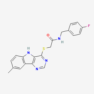 N-(4-fluorobenzyl)-2-[(8-methyl-5H-pyrimido[5,4-b]indol-4-yl)sulfanyl]acetamide