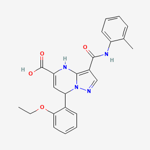 7-(2-Ethoxyphenyl)-3-[(2-methylphenyl)carbamoyl]-4,7-dihydropyrazolo[1,5-a]pyrimidine-5-carboxylic acid