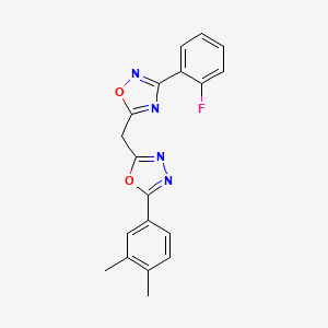 5-{[5-(3,4-Dimethylphenyl)-1,3,4-oxadiazol-2-yl]methyl}-3-(2-fluorophenyl)-1,2,4-oxadiazole