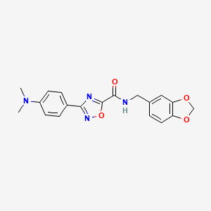 N-(1,3-benzodioxol-5-ylmethyl)-3-[4-(dimethylamino)phenyl]-1,2,4-oxadiazole-5-carboxamide