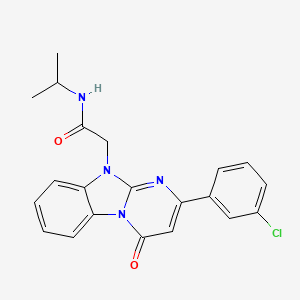 2-[2-(3-chlorophenyl)-4-oxopyrimido[1,2-a]benzimidazol-10(4H)-yl]-N-(propan-2-yl)acetamide