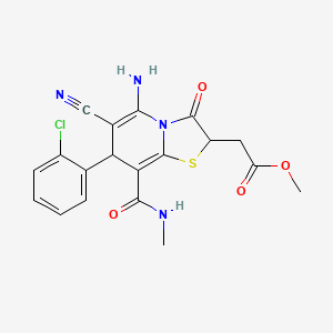 methyl [5-amino-7-(2-chlorophenyl)-6-cyano-8-(methylcarbamoyl)-3-oxo-2,3-dihydro-7H-[1,3]thiazolo[3,2-a]pyridin-2-yl]acetate