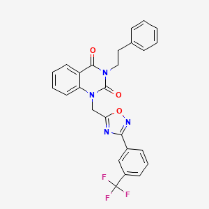 3-phenethyl-1-((3-(3-(trifluoromethyl)phenyl)-1,2,4-oxadiazol-5-yl)methyl)quinazoline-2,4(1H,3H)-dione