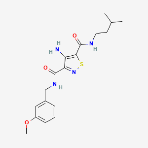 4-amino-N~3~-(3-methoxybenzyl)-N~5~-(3-methylbutyl)-1,2-thiazole-3,5-dicarboxamide