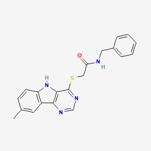 N-Benzyl-2-({8-methyl-5H-pyrimido[5,4-B]indol-4-YL}sulfanyl)acetamide