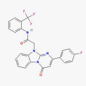 2-[2-(4-fluorophenyl)-4-oxopyrimido[1,2-a]benzimidazol-10(4H)-yl]-N-[2-(trifluoromethyl)phenyl]acetamide