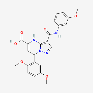 7-(2,5-Dimethoxyphenyl)-3-[(3-methoxyphenyl)carbamoyl]-4,7-dihydropyrazolo[1,5-a]pyrimidine-5-carboxylic acid