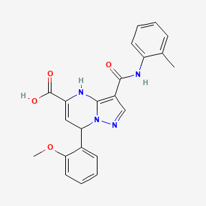 7-(2-Methoxyphenyl)-3-[(2-methylphenyl)carbamoyl]-4,7-dihydropyrazolo[1,5-a]pyrimidine-5-carboxylic acid