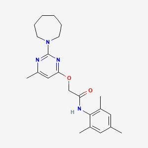 molecular formula C22H30N4O2 B11200682 2-{[2-(azepan-1-yl)-6-methylpyrimidin-4-yl]oxy}-N-(2,4,6-trimethylphenyl)acetamide 