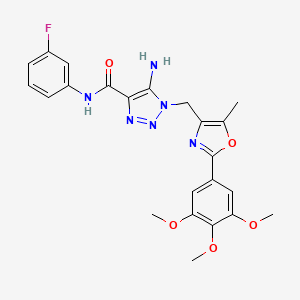 5-amino-N-(3-fluorophenyl)-1-{[5-methyl-2-(3,4,5-trimethoxyphenyl)-1,3-oxazol-4-yl]methyl}-1H-1,2,3-triazole-4-carboxamide