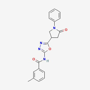 3-methyl-N-[5-(5-oxo-1-phenylpyrrolidin-3-yl)-1,3,4-oxadiazol-2-yl]benzamide