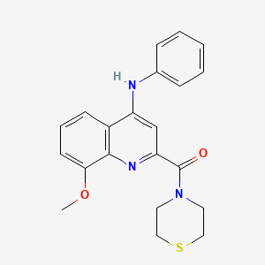 (8-Methoxy-4-(phenylamino)quinolin-2-yl)(thiomorpholino)methanone