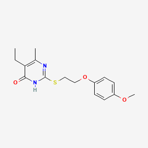 3H-Pyrimidin-4-one, 5-ethyl-2-[2-(4-methoxyphenoxy)ethylsulfanyl]-6-methyl-