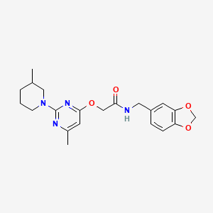 N-(1,3-benzodioxol-5-ylmethyl)-2-{[6-methyl-2-(3-methylpiperidin-1-yl)pyrimidin-4-yl]oxy}acetamide