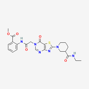 methyl 2-[({2-[3-(ethylcarbamoyl)piperidin-1-yl]-7-oxo[1,3]thiazolo[4,5-d]pyrimidin-6(7H)-yl}acetyl)amino]benzoate