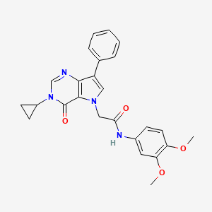 2-{3-Cyclopropyl-4-oxo-7-phenyl-3H,4H,5H-pyrrolo[3,2-D]pyrimidin-5-YL}-N-(3,4-dimethoxyphenyl)acetamide