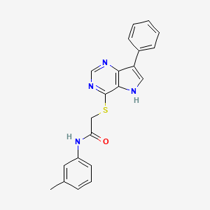 molecular formula C21H18N4OS B11200871 N-(3-Methylphenyl)-2-({7-phenyl-5H-pyrrolo[3,2-D]pyrimidin-4-YL}sulfanyl)acetamide 