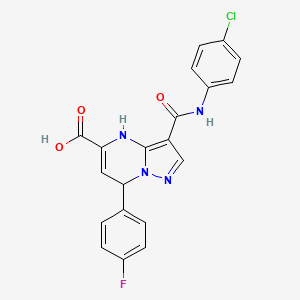 3-[(4-Chlorophenyl)carbamoyl]-7-(4-fluorophenyl)-4,7-dihydropyrazolo[1,5-a]pyrimidine-5-carboxylic acid