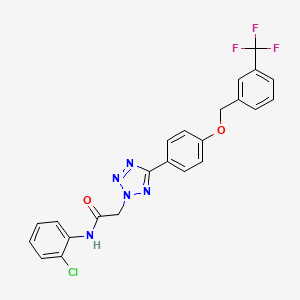 molecular formula C23H17ClF3N5O2 B11200899 N-(2-chlorophenyl)-2-[5-(4-{[3-(trifluoromethyl)benzyl]oxy}phenyl)-2H-tetrazol-2-yl]acetamide 