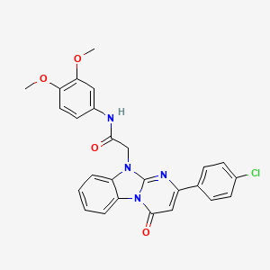 2-[2-(4-chlorophenyl)-4-oxopyrimido[1,2-a]benzimidazol-10(4H)-yl]-N-(3,4-dimethoxyphenyl)acetamide