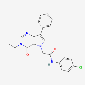 N-(4-chlorophenyl)-2-[4-oxo-7-phenyl-3-(propan-2-yl)-3,4-dihydro-5H-pyrrolo[3,2-d]pyrimidin-5-yl]acetamide