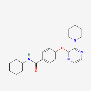 N-cyclohexyl-4-{[3-(4-methylpiperidin-1-yl)pyrazin-2-yl]oxy}benzamide