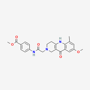 molecular formula C24H25N3O5 B11200944 methyl 4-{[(8-methoxy-6-methyl-10-oxo-3,4,5,10-tetrahydrobenzo[b][1,6]naphthyridin-2(1H)-yl)acetyl]amino}benzoate 