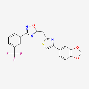 5-{[4-(1,3-Benzodioxol-5-yl)-1,3-thiazol-2-yl]methyl}-3-[3-(trifluoromethyl)phenyl]-1,2,4-oxadiazole